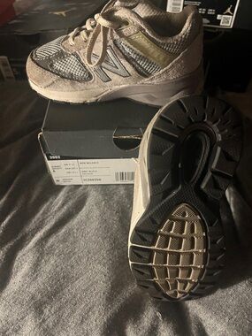 New Balance Kids Beige and Grey 2002R Sneakers